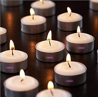 Kenvi US Tea Light Wax Candles Diya, Unscented, Home Decorations Candles for Christmas, Diwali Gift Home Wedding Festivals Anniversary All Purpose Make in India Gift Pack of 100 White || GG87