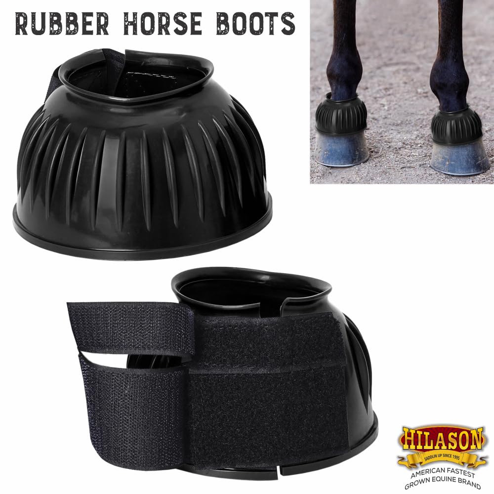 HILASON Western Horse gomma PVC coste doppio gancio e anello Bell Boots Training Protective Shock Absorbing Leg
