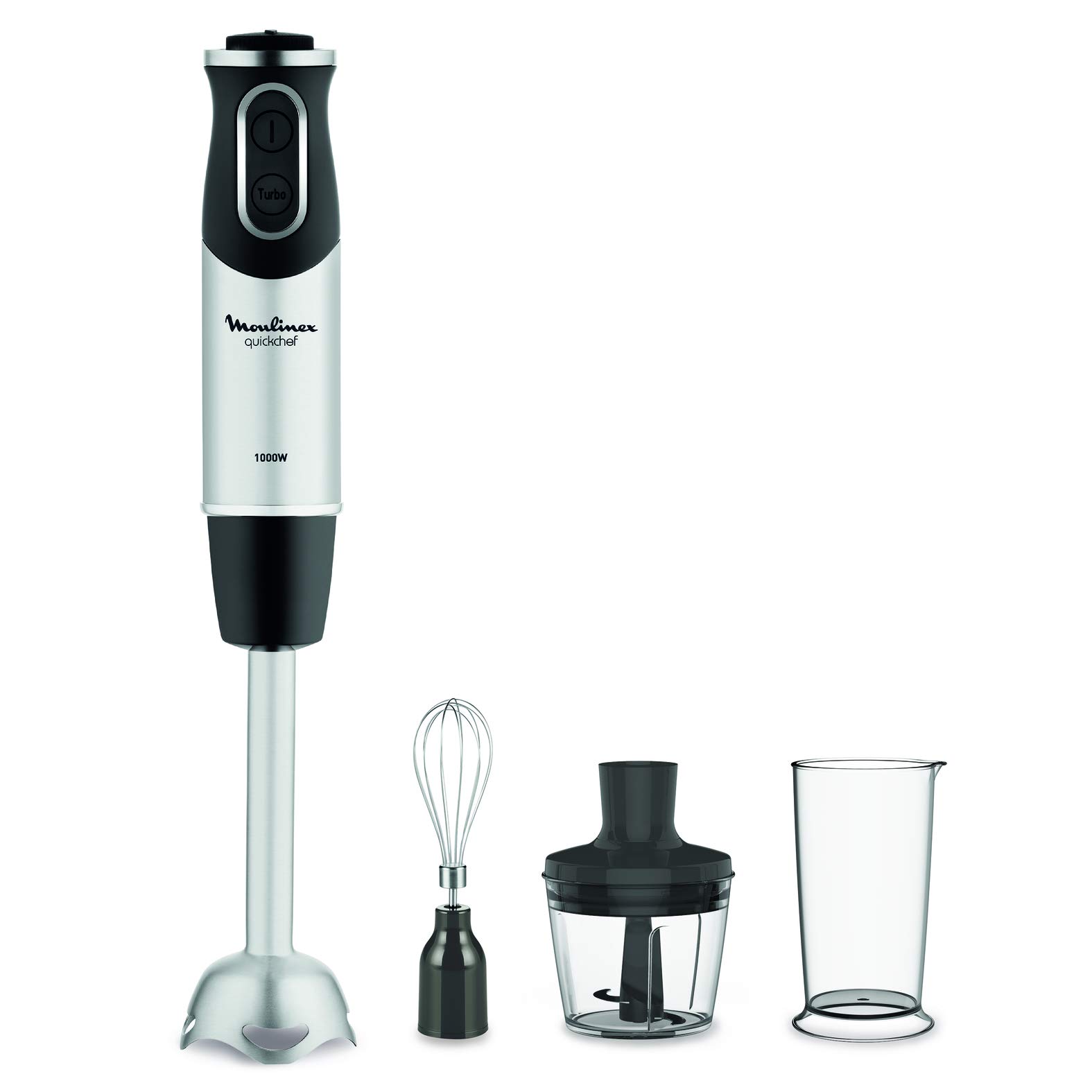Moulinex DD6558 Quickchef 3in1 Frullatore a Immersione, 1000 W & Blendeo + Frullatore Elettrico, 450 W, 1.5 L, Tritatutto con 2 Velocità