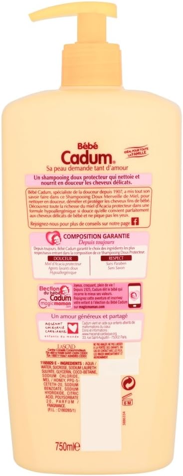 Bebe Cadum Merveille De Miel Shampooing Doux Protecteur Pour Cheveux Fins Delicats 750 Ml Amazon Fr Beaute Et Parfum