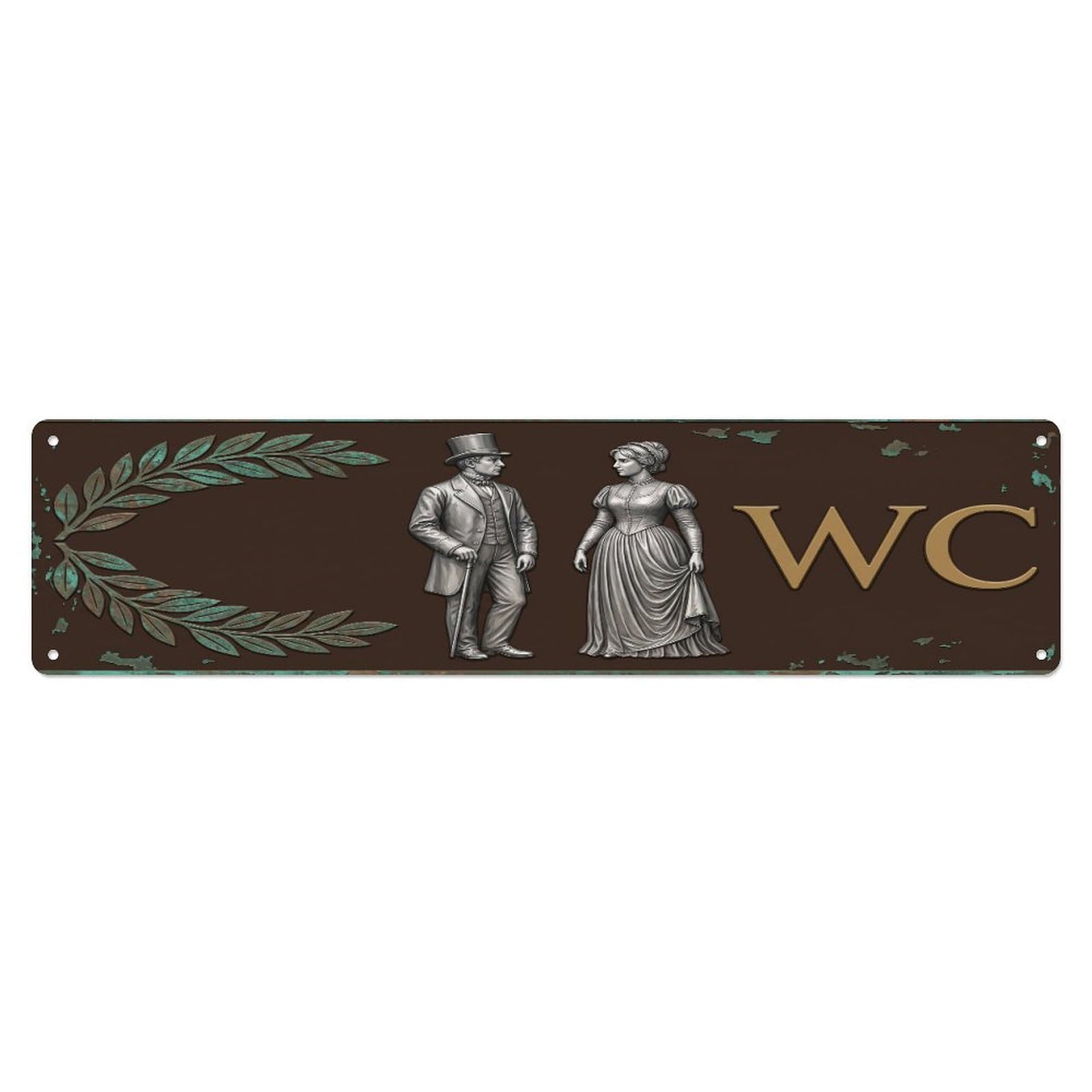 Tgrcjimh Style Metal Tin Sign Vintage Victorian Decor Wc Toilet Washroom