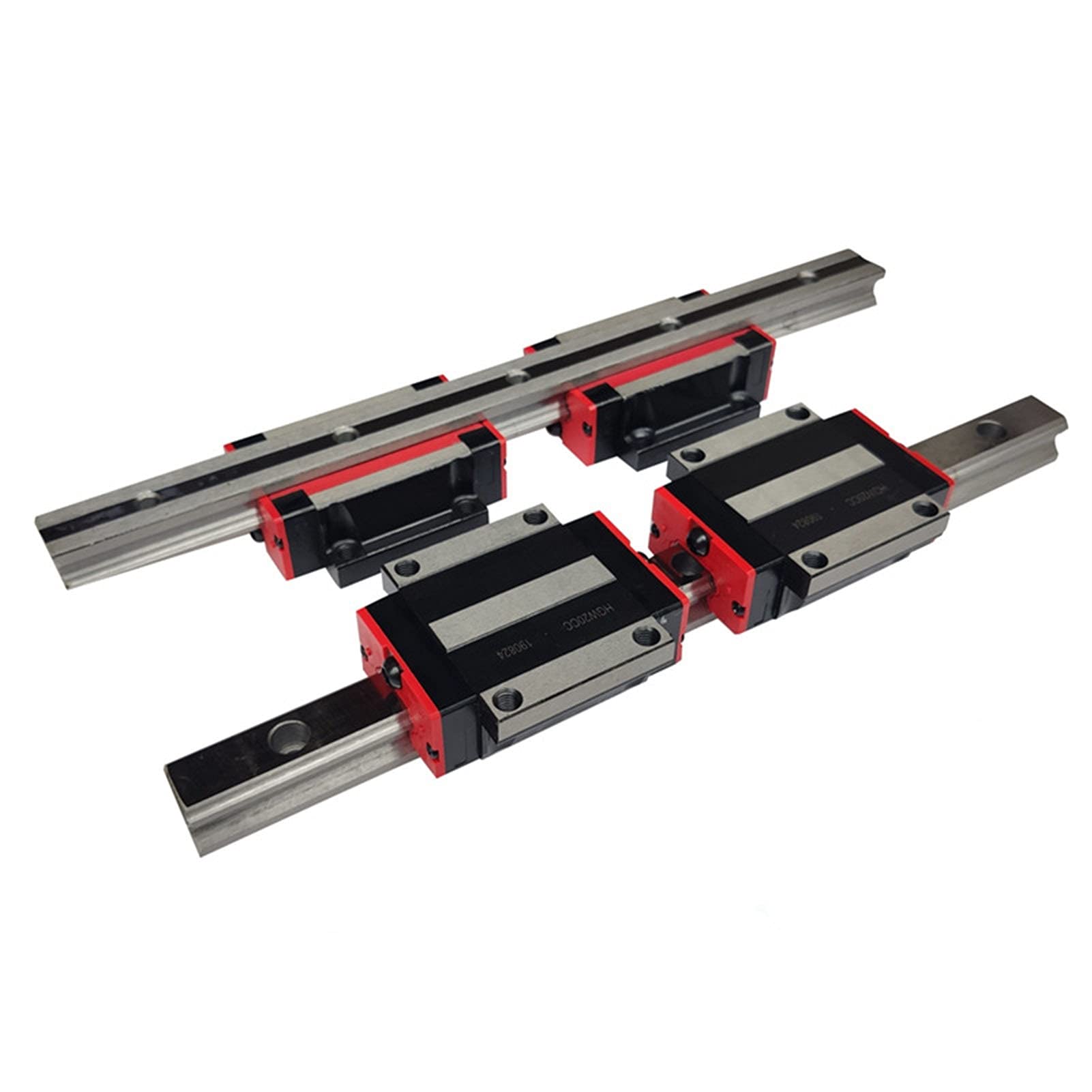 B Lot de 2 guides linéaires HGR20 HGH20 + 4 chariots linéaires étroits HGH20CA pour blocs coulissants HGW20CC (couleur : HGW20CC, longueur du guide : 500 mm)