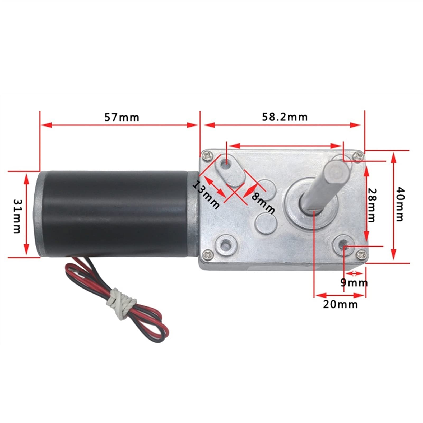electronic starter 5840-31zy Hochleistungs-Schneckengetriebemotor, DC12V 24V, starker Drehmoment-Schneckengetriebe-Untersetzungsmotor, umgekehrter Typ-D-Vorhangmotor mit langer Welle, Mini-Präzision (