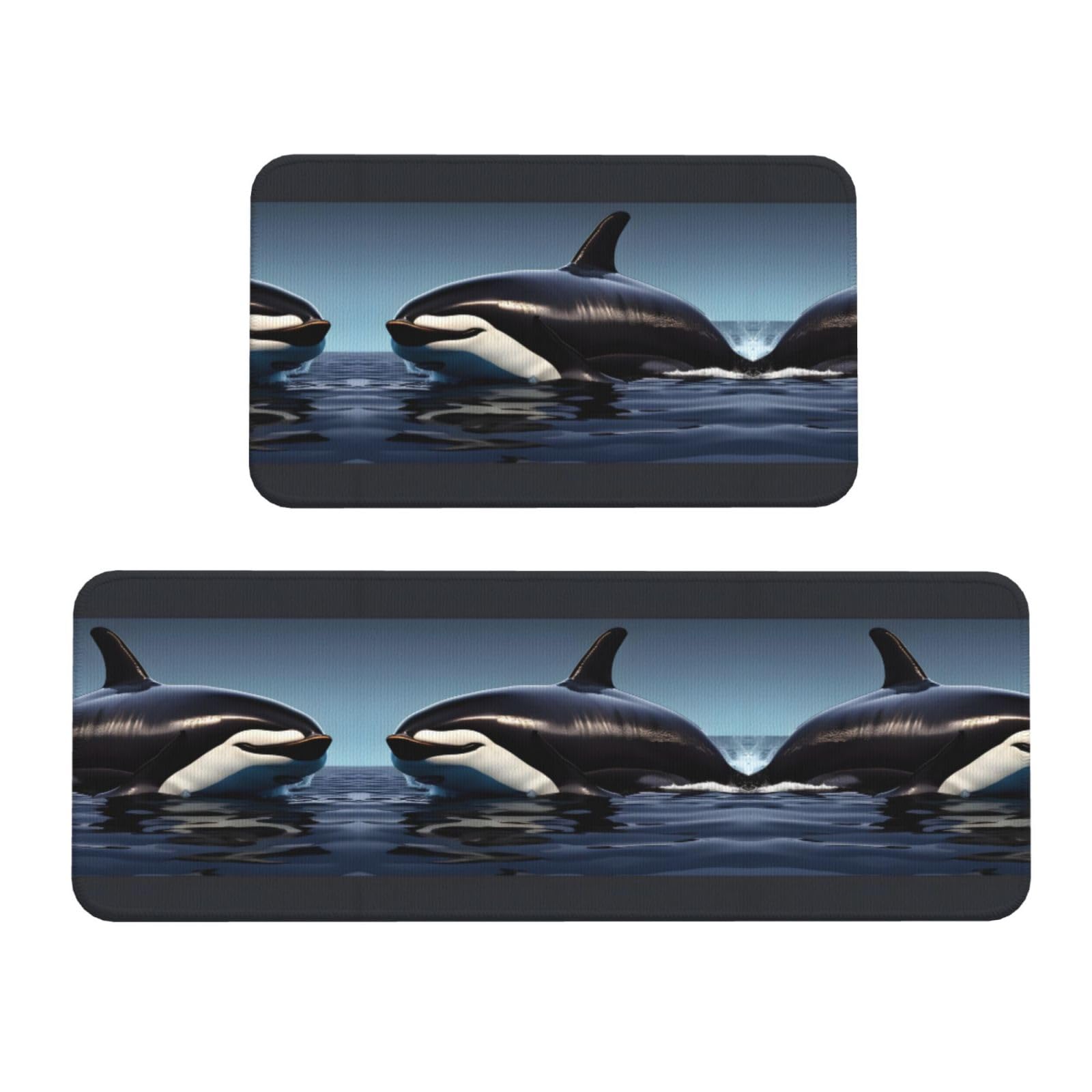 Tapis de cuisine orque lot de 2 tapis confortables motif marin original
