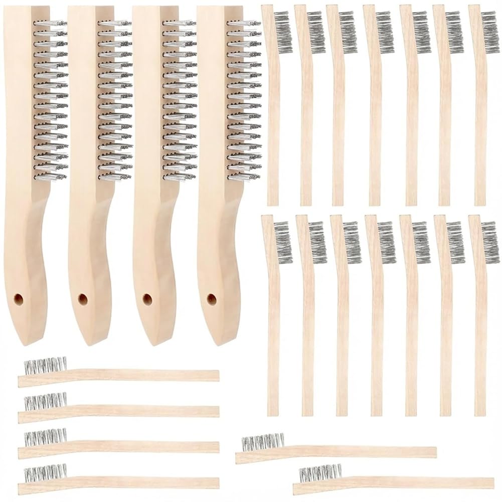Brosse Métallique Lot Acier Inoxydable Bois Manche, Polyvalence
