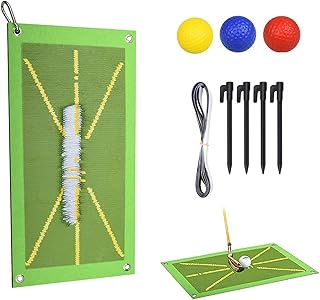 YumSur Golf Training Mat for Swing Detection Batting, 2023 New Golf Divot Mat Analysis Swing Path and Correct Hitting Posture Golf Practice Swing Mat, Green, 10
