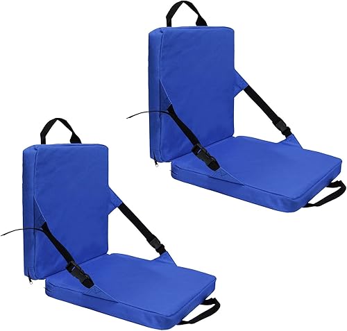 Miniatura 8 de Asiento de estadio para gradas con soporte trasero, portátil, ligero, cojín de asiento plegable para estadio, silla acolchada para jardín, camping,