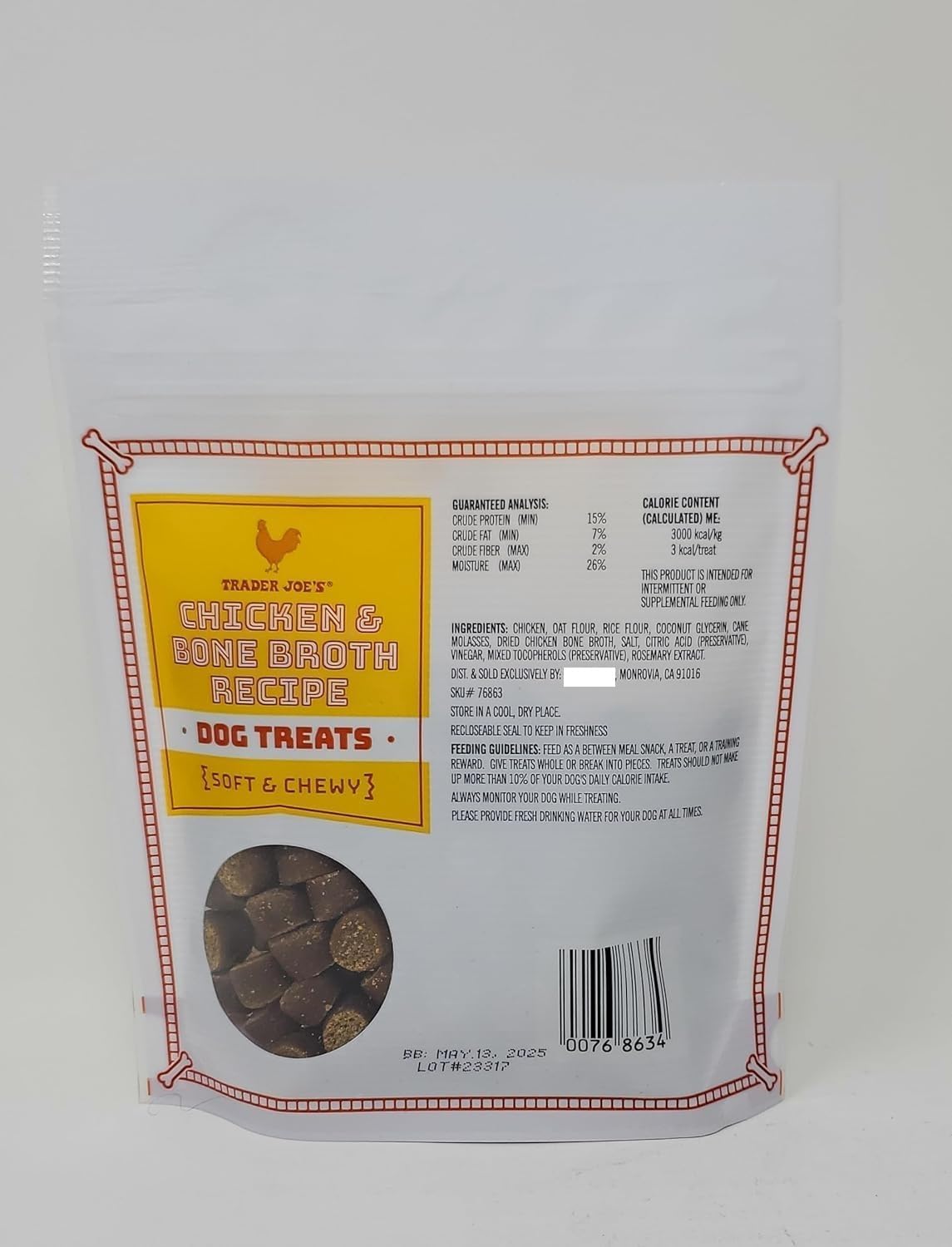 Chicken & Bone Broth Dog Training Treats, Soft & Chewy 6oz/170g (Pack of 2)