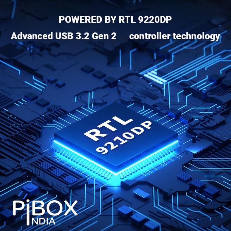 Image of M.2 Dual NVMe NGFF Dual Enclosure, PiBOX India NVMe /NGFF SATA Dual Protocol USB-C 3.2 2x2 , 4 RAID Modes JBOD /RAID 0 /1 /CLONE, Tool-Free Aluminum M2 SSD Reader Support M & B&M Key 2230 /2242 /2280 SSD