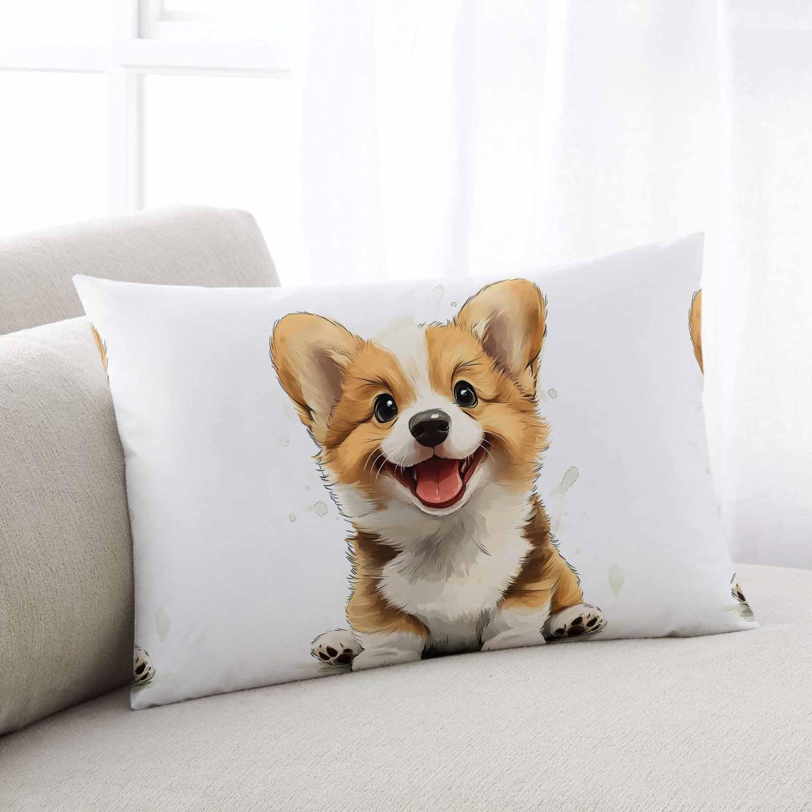 Pillowcase 20x26 Inch - Standard Cartoon Style Cute Puppy 1 Soft Brushed Microfiber Pillow Covers with Hidden Zipper Closure Bed Pillow Shams for Bedroom Sofa Car, 1pcs