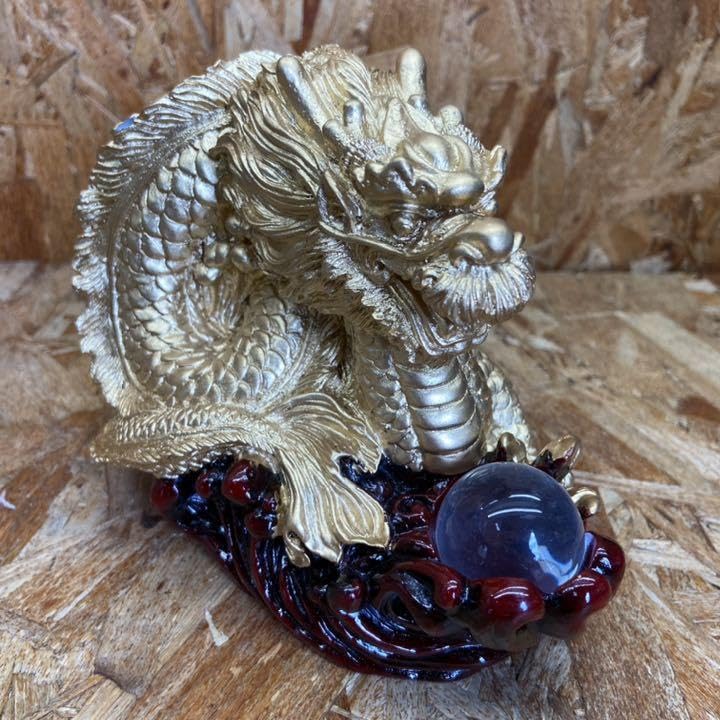 龍　水晶　置き物 Amazon.co.jp: 開運！ 金色 ドラゴン 龍 水晶 置物 風水 : ホーム