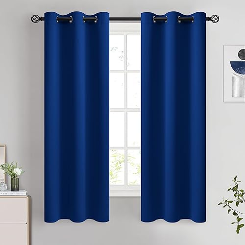 Miniatura 27 de COSVIYA Cortinas 100% opacas para dormitorio con forro negro, bloqueo de luz completa, aislamiento térmico y ojales, tratamiento de ventana de 54