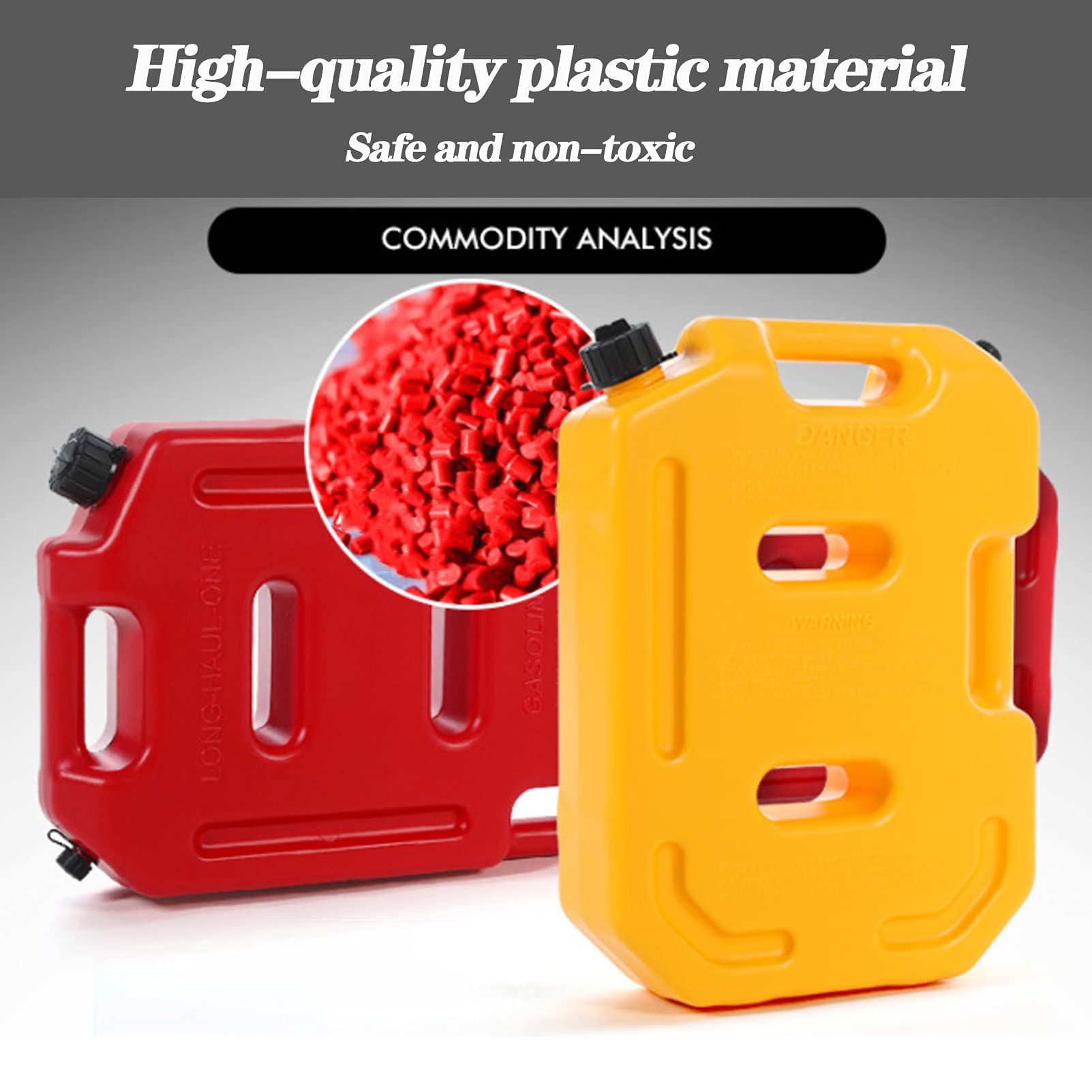 CGF- Taniche Carburante Tanica di plastica da 10 Litri con beccuccio - Giallo, Rosso, Verde Scuro - Trasporto efficiente del Carburante - Backup di Emergenza per Veicoli