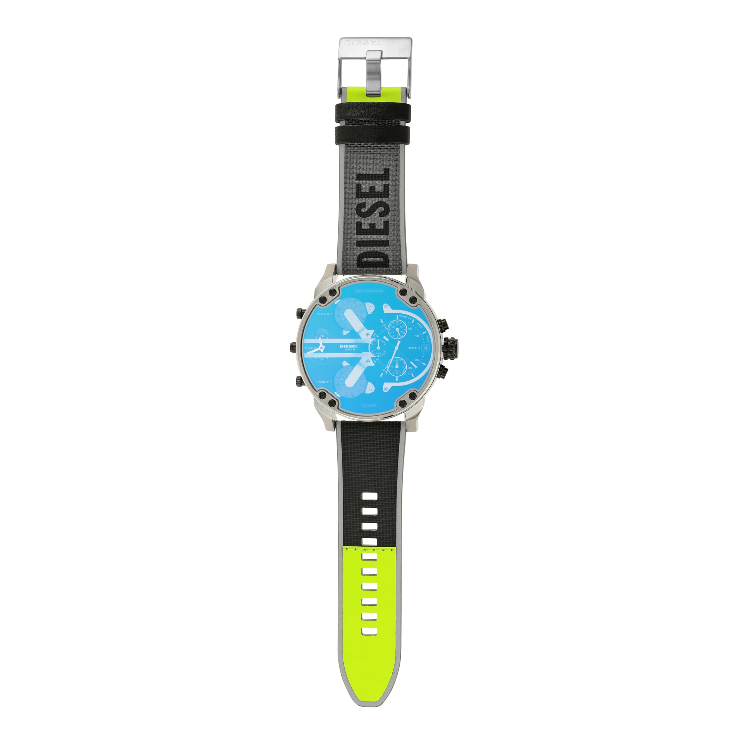 Diesel Mr. Daddy Reloj para Hombre, Movimiento multifunción de Cuarzo con Correa de Piel, sintética o Silicona