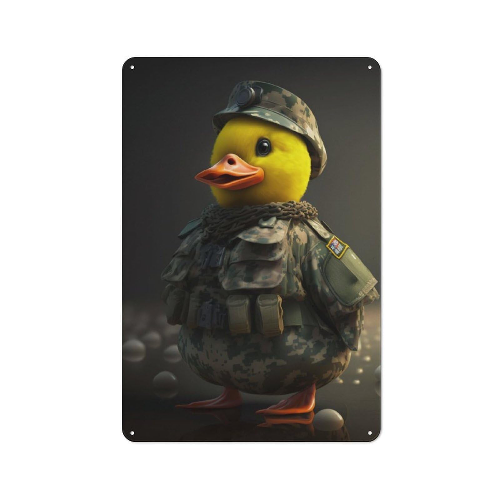 Junmoney Duck Cute Animal Tin Wall Plaque 30X20cm With For Man Cave Or Games Room, For Garage, Workshop And Man Cave Decoration