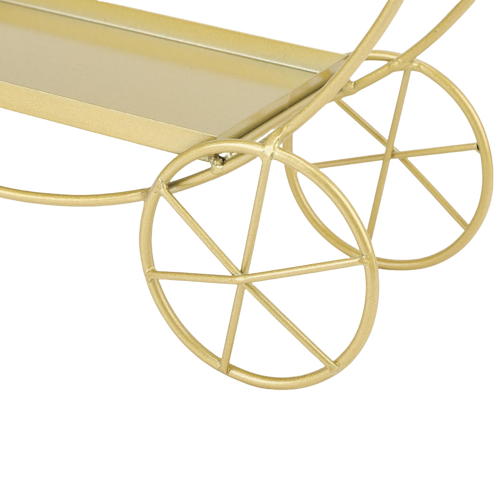 Fockety Soporte de 3 pisos para cupcakes, Expositor de metal dorado para cupcakes en carroza de princesa, Soporte personalizado para mesa de postres para decoración de fiestas de té (GOLD)
