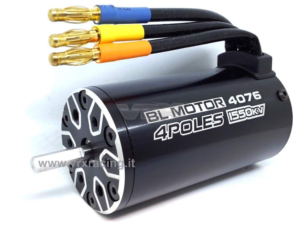 VRX Moteur Classic Rocket 1/8 4076 6D 1550KV Brushless sans Balais sans Capteur (Arbre Moteur 5mm) Caisse Lisse