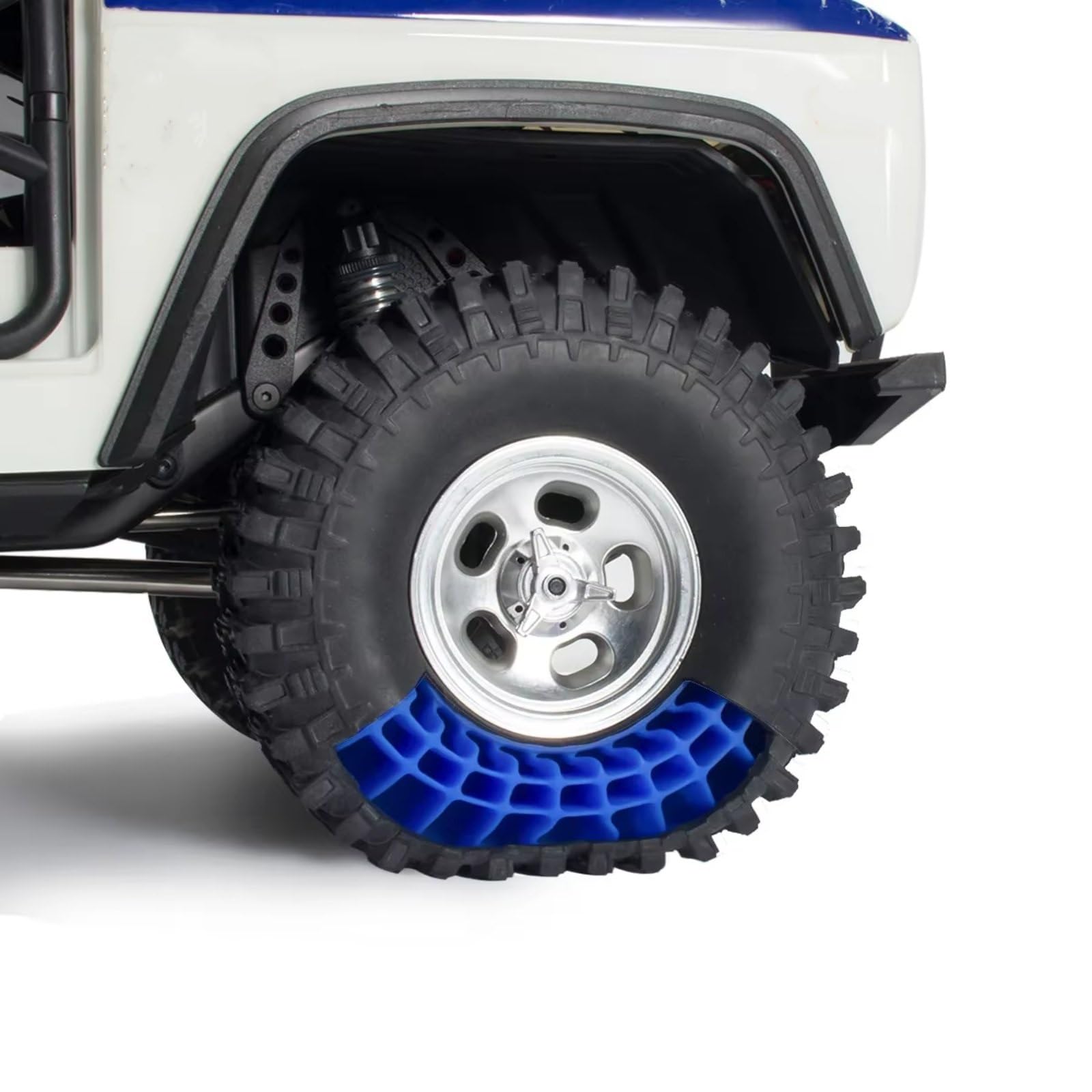 Pezzi Modelli RC Per TRX4 Per SCX10 III Per Capra Per BRX01 Per GEN8 1/10 Pneumatici Da 1,9'' Inserto Antischiuma In Gel Silice Morbido 108x42mm Parti Aggiornamento Autocarri Cingolati RC(Blue)