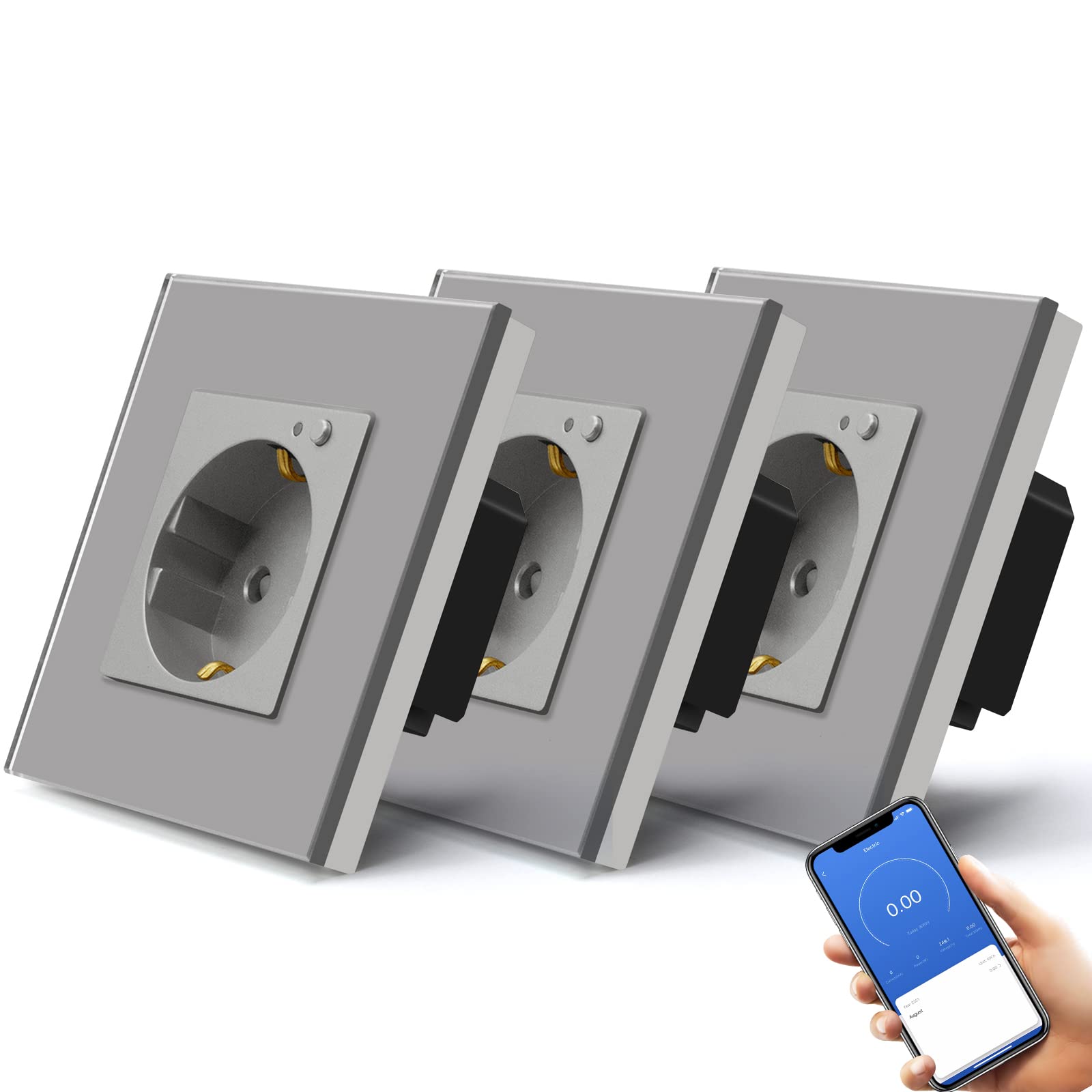 BSEED Enchufe Inteligente con 20W USB y Tipo C,Mate Enchufe Pared Wifi con Medidor Consumo,Control Remoto por APP & Voz,Requiere Cable Neutro,1 Enchufe,Blanco 86mm — view 106