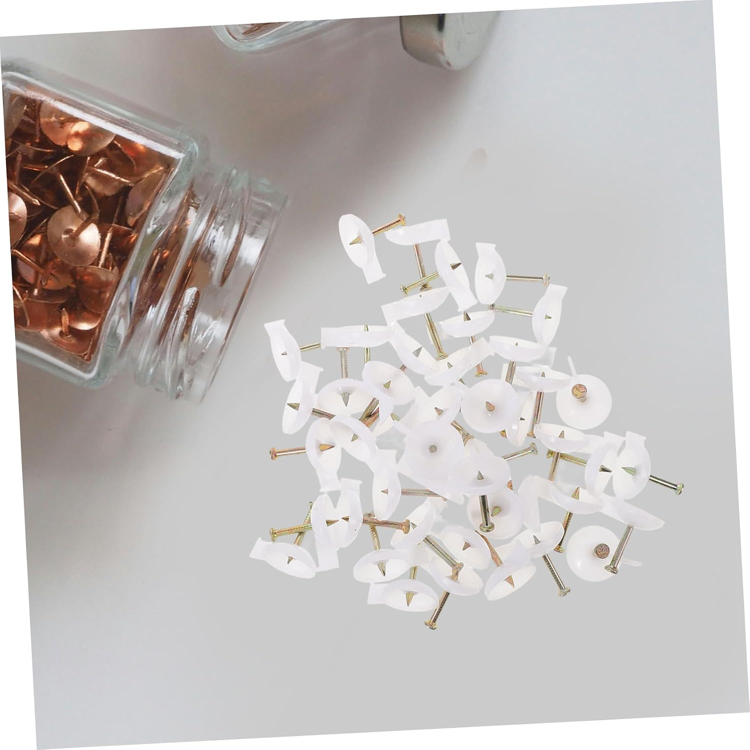 PRETYZOOM 100Pcs Wall Cement Tacks for Easy Installation of Curtains Wallpaper and Wall Cloth Masonry Push for Use
