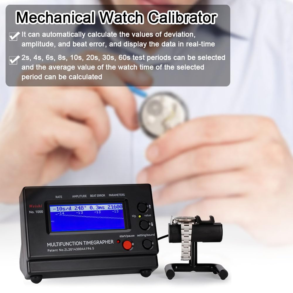 Irfora PC-Gehäuse, multifunktional, professioneller Zeitwaage, mechanischer Uhrentester für Reparaturbetriebe und Bastler, Uhrenwerkzeuge