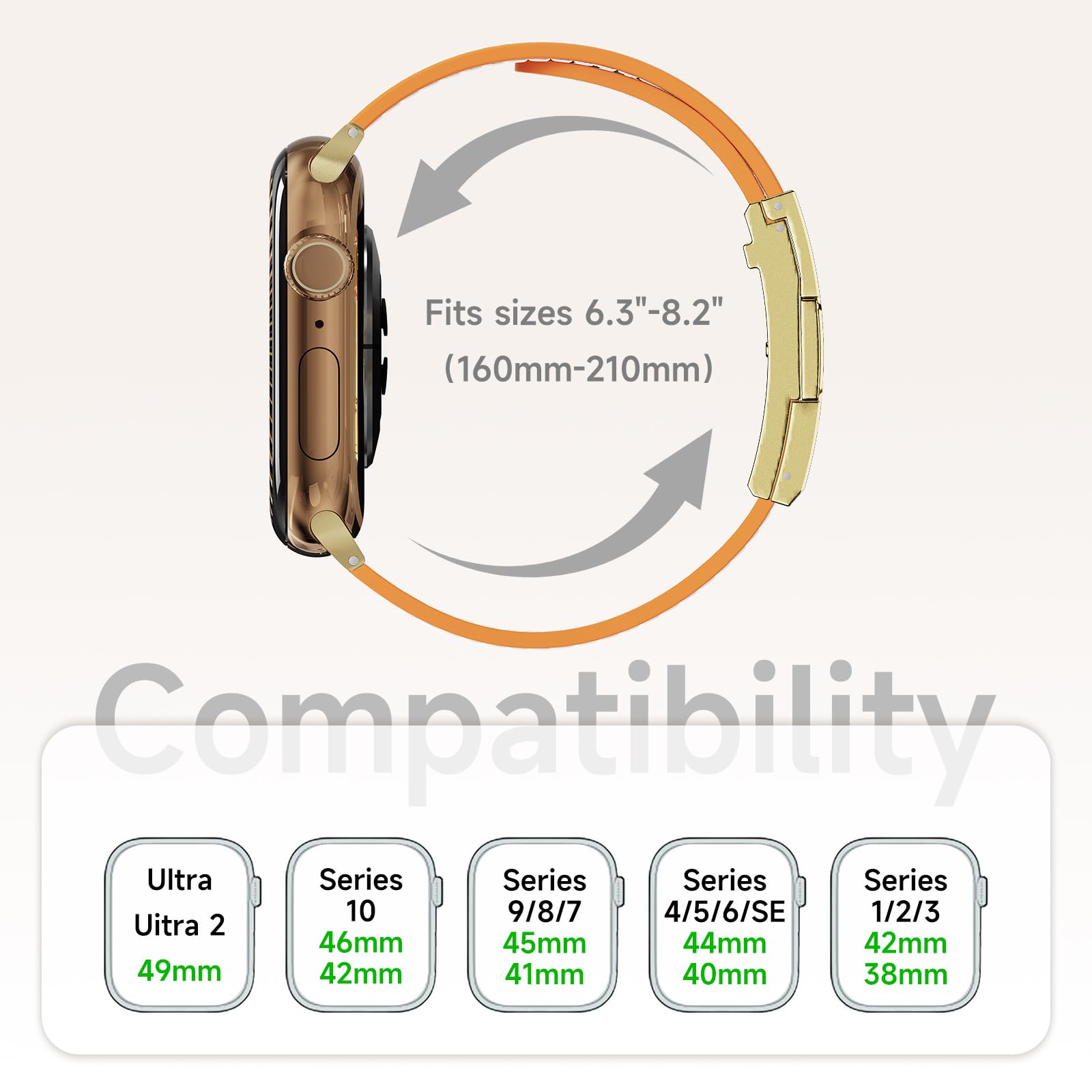 Bracelet en cuir compatible avec Apple Watch, boucle emblématique en forme