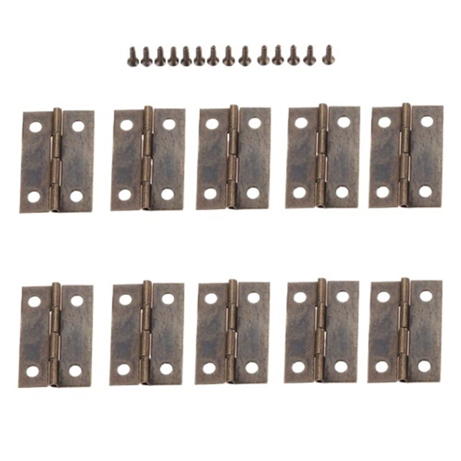 Huwoyg Antique Bronze 20Pcs Door Cabinet Hinges 4 Holes Jewelry Boxes Decorative Hinge Furniture Fittings With Screws For Gate(Antique Bronze)