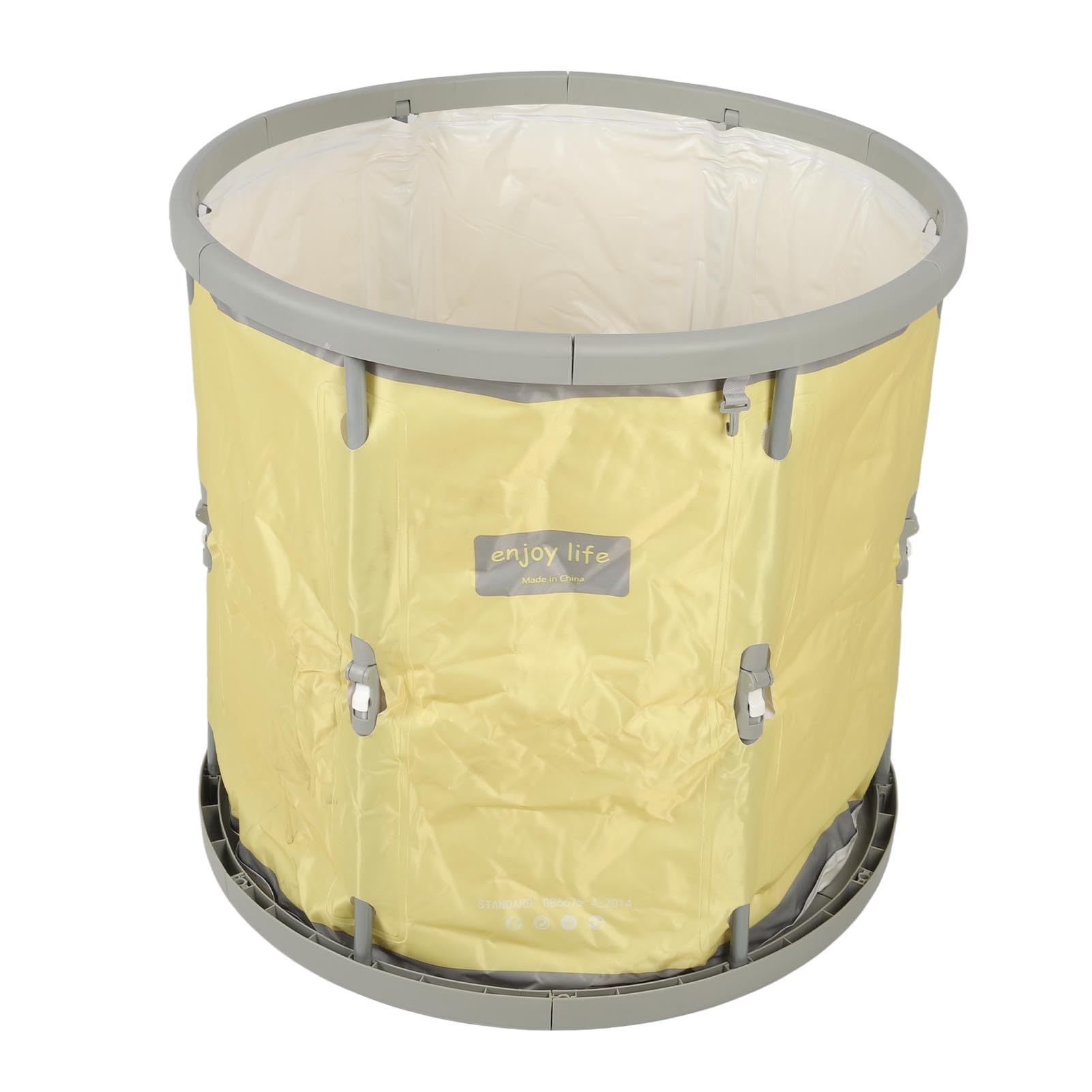 Vasca da Bagno Pieghevole, Vasca da Bagno Pieghevole Portatile in PVC 70 X 66 Cm per Adulti e Bambini, Idromassaggio per Ammollo di Sudore, Medicata, per Box Doccia per Uso Esterno (YELLOW)
