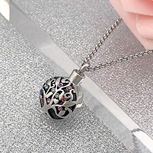 Muerdou Family Tree Of Life Cremation Jewelry I Love You To The Moon And Back Urn Necklaces For Ashes Keepsake Holder Memorial Necklace Pendant #TOP1