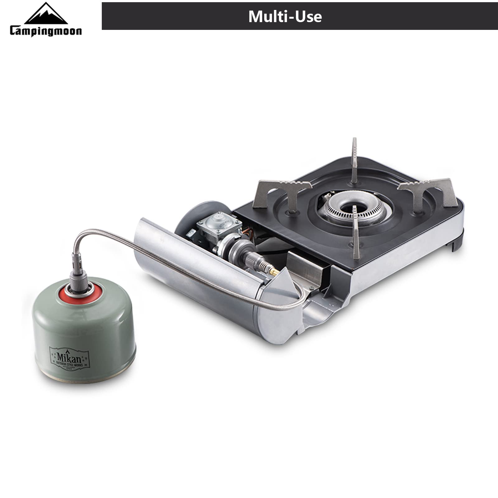 Campingmoon - Adattatore per tubo del gas da campeggio per valvola Lindal EN417 a vite, contenitore e dispositivo da 100 cm