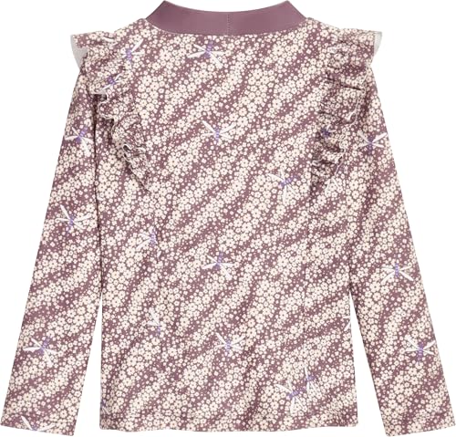 Playshoes Mädchen Langarmshirt Rash-Guard-Shirt, Langarm Violett Blümchen, 122/128 cm