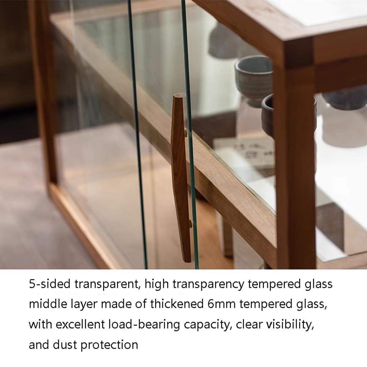 Vitrina Trapezoidal de Madera de 2 Niveles para Pasteles y Galletas, Ideal para panaderías. Exhibidor Comercial de mostrador para Tartas. Vitrina de Cristal Transparente. Caja para Pan. Armario de al