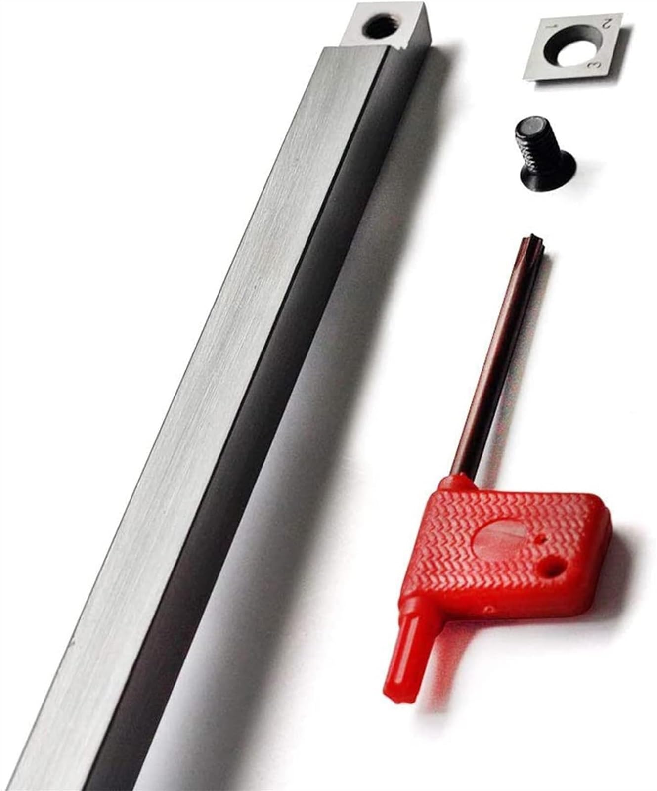 Utensili per tornitura per Legno Scalpello per tornio con Punta in carburo più Ruvida 18 Pollici a grandezza Naturale con Inserto Quadrato in carburo 15X15x2,5 mm con Raggio e Una Vite per hobbisti