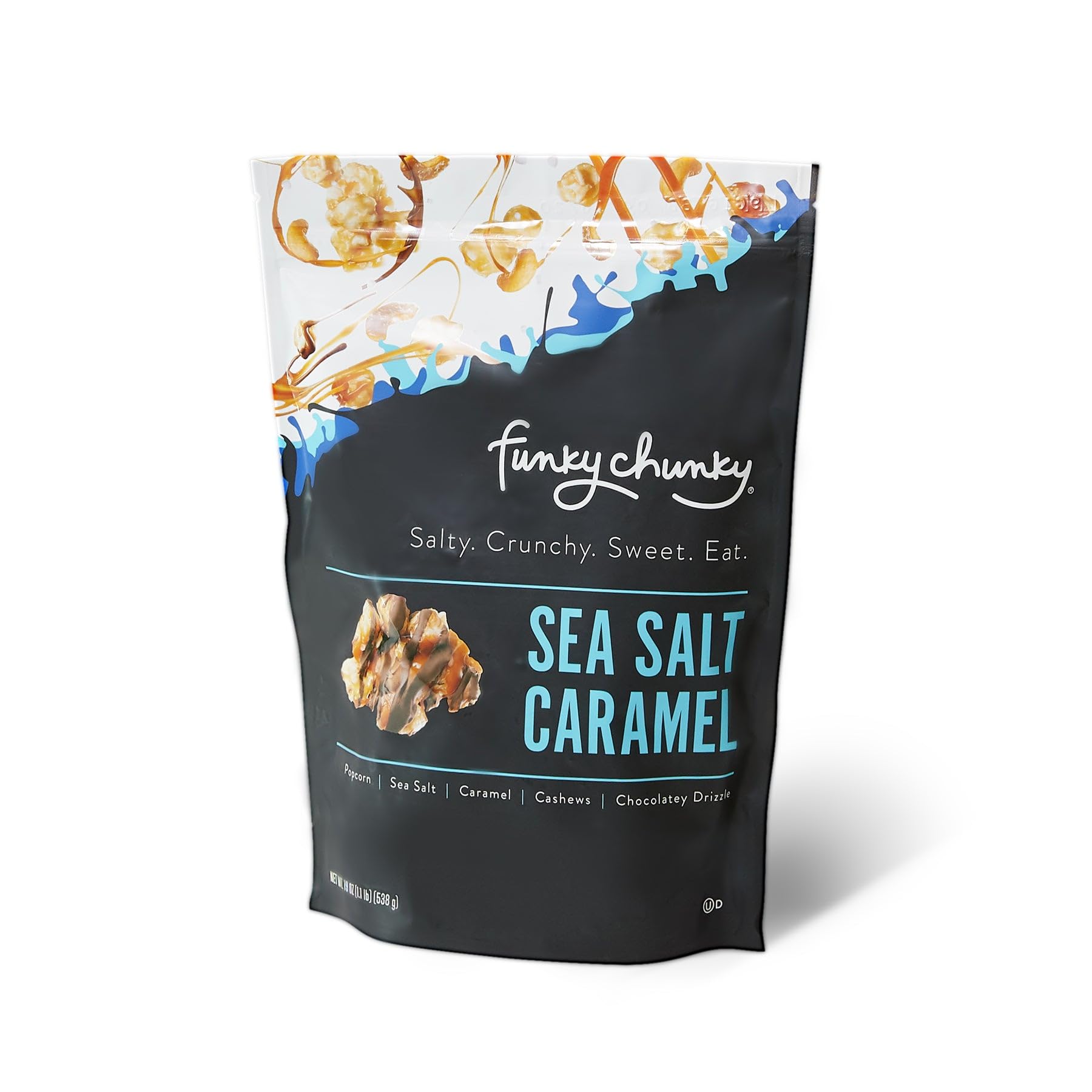 Funky Chunky Sea Salt Caramel 19 oz Jumbo Bag of Gourmet Chocolate Popcorn