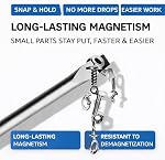 10-Piece Magnetic Screwdriver Set with Magnetizer/Demagnetizer, CR-V Steel, Phillips & Slotted, Hex Bolster Anti-Roll/Wrench Assist, Sizes Marked, EVA Zipper Pouch w/Securing Straps, Blue