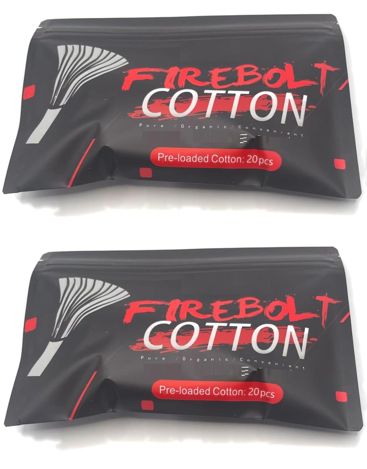 (40-Pack) Firebolt Pre-Loaded Vape Cotton Compatible with Vapefly RDA/RBA/RTA ETC
