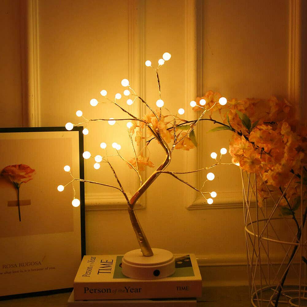 Buy Tree Lamp Lighted Birch Tree 36 LED Twig Tree with Ball Lights Tree