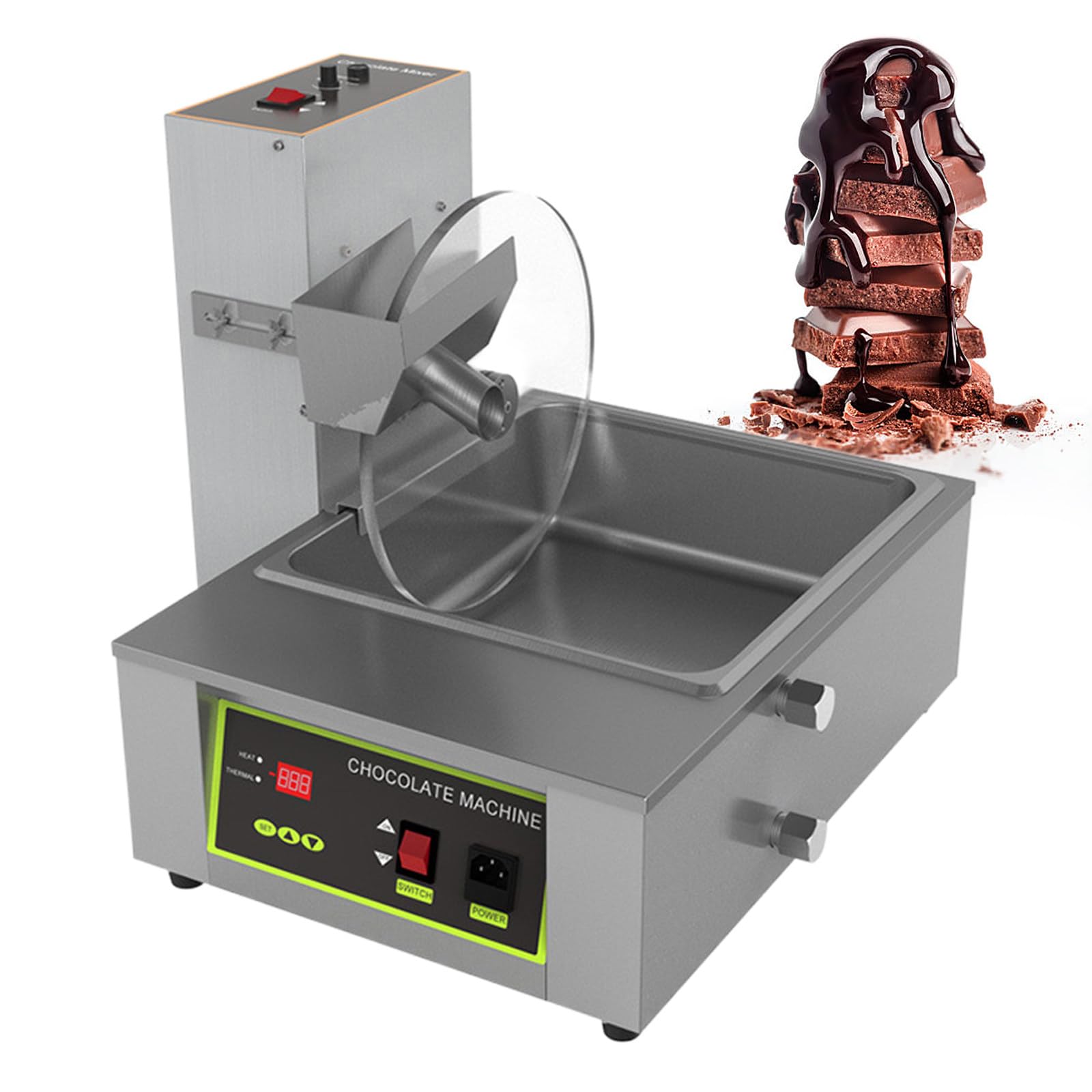 Tempéreuse à Chocolat | Fondoir électrique en Acier Inoxydable | Usage Professionnel | Idéal pour Les Tablettes de Chocolat,8kg