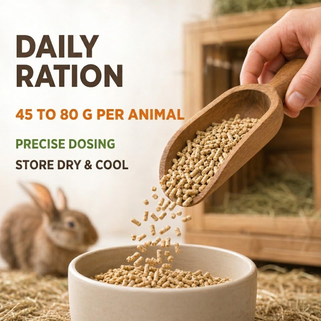 GiDeli Granulés pour Lapin 25kg - Aliment Complet à Base de Luzerne et Céréales avec Coccidiostatique - Idéal pour Lapin Adulte, Lapereau et Nain - sans Tri Sélectif - 17% Protéines