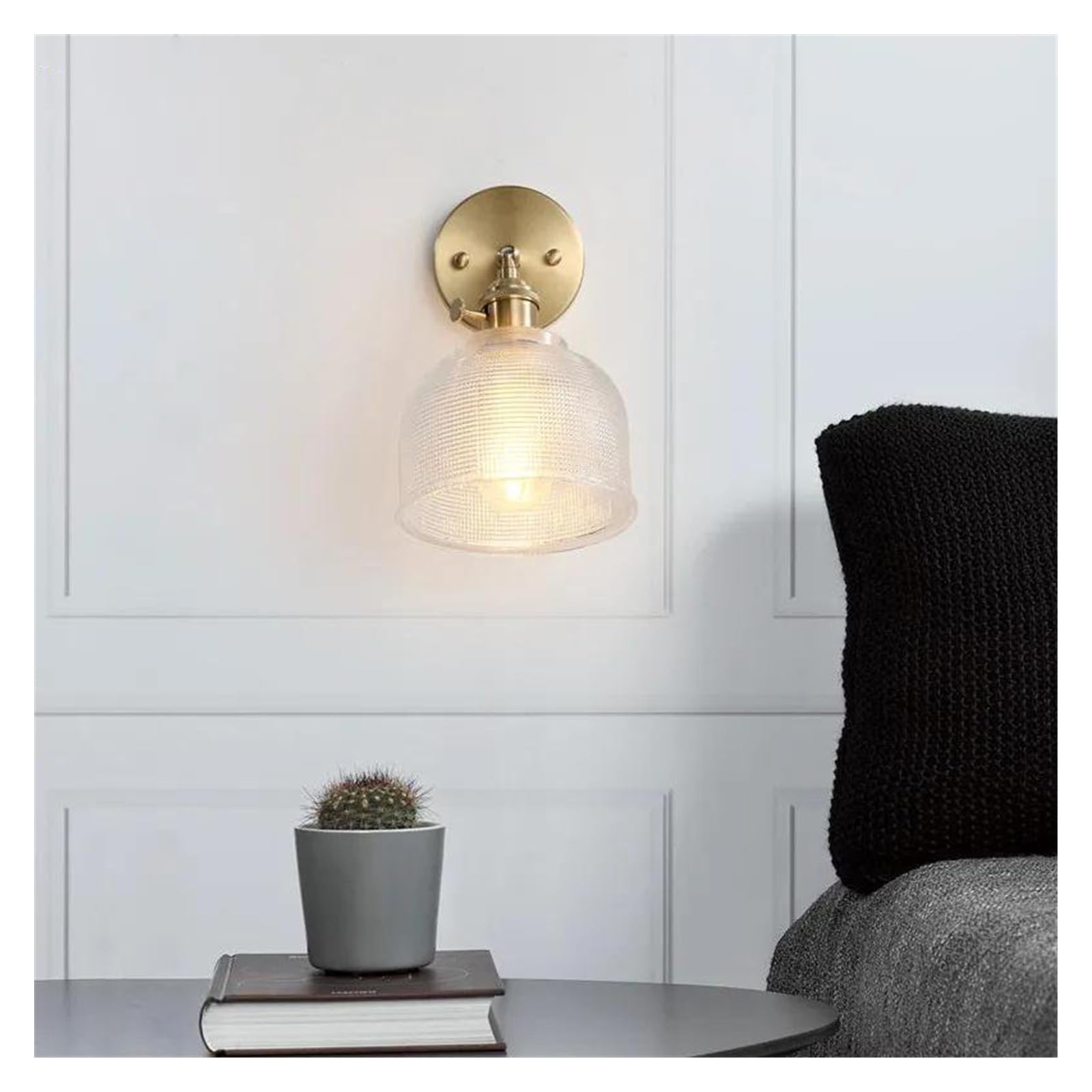 ZTCHSENZT Wall Sconces, Janpan Copper Glass LED Wall Light Fixtures Bedroom Bathroom Mirror Retro V-intage Lamp Sconce Wandlamp Applique Murale,C