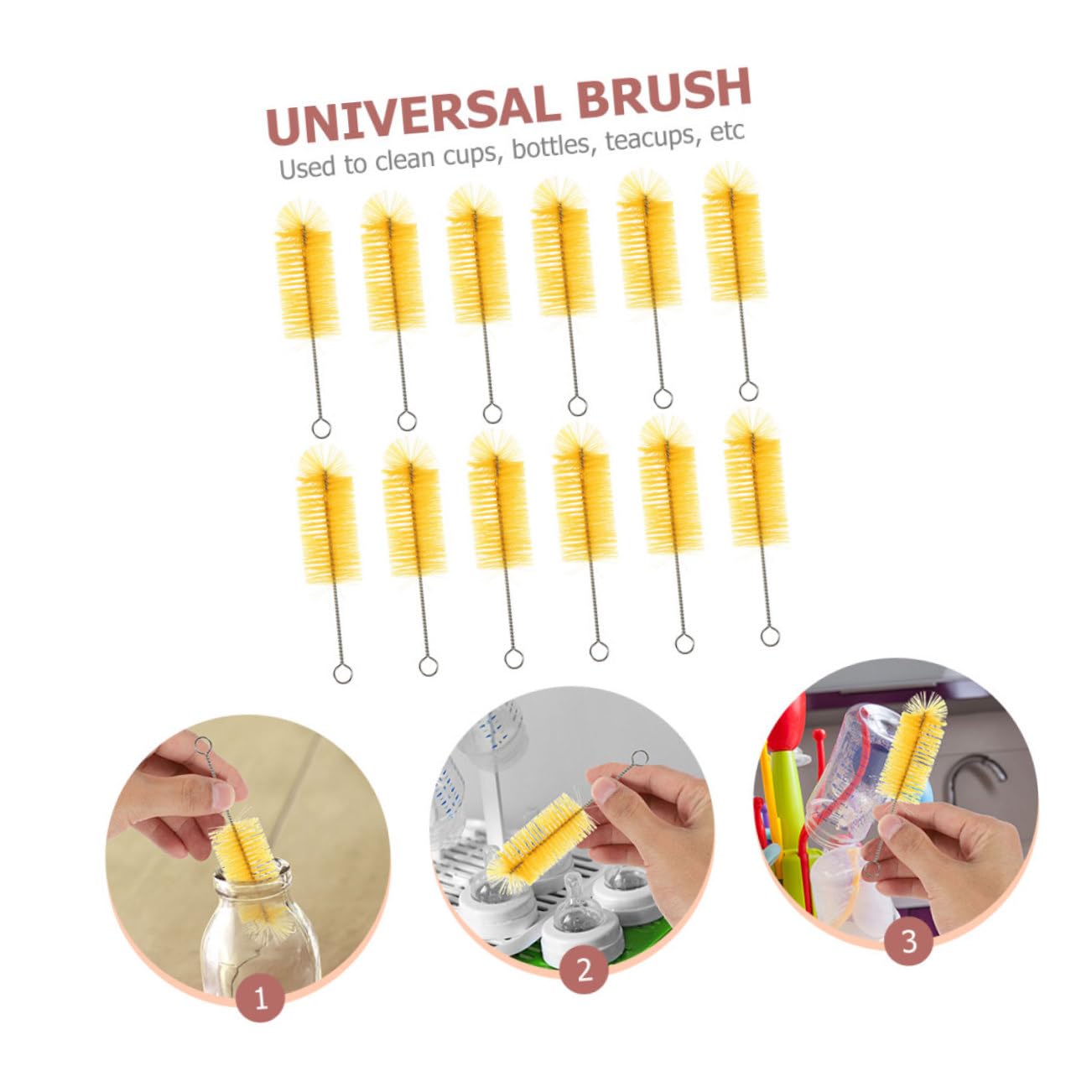 CALLARON 4 Set Multi Per Bottiglie Spazzole E Inossidabile Per Tettarelle E Utensile Conveniente Per Bottiglie 12 Pezzi * 4