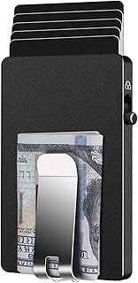 Slim Card Holder Wallet, Minimalist Pop Up Credit Card Wallet with Money Clip for men and women, Aluminium RFID Blocking for Quick Bank Card Access, Card Case Holds 5 Cards and Notes