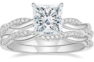 2ct Princess Cut Bridal Ring Sets