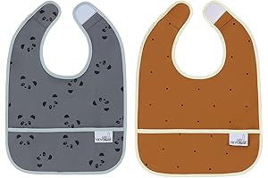 Baby Bibs for Eating - Waterproof & Washable - Ideal for 6-24 Months