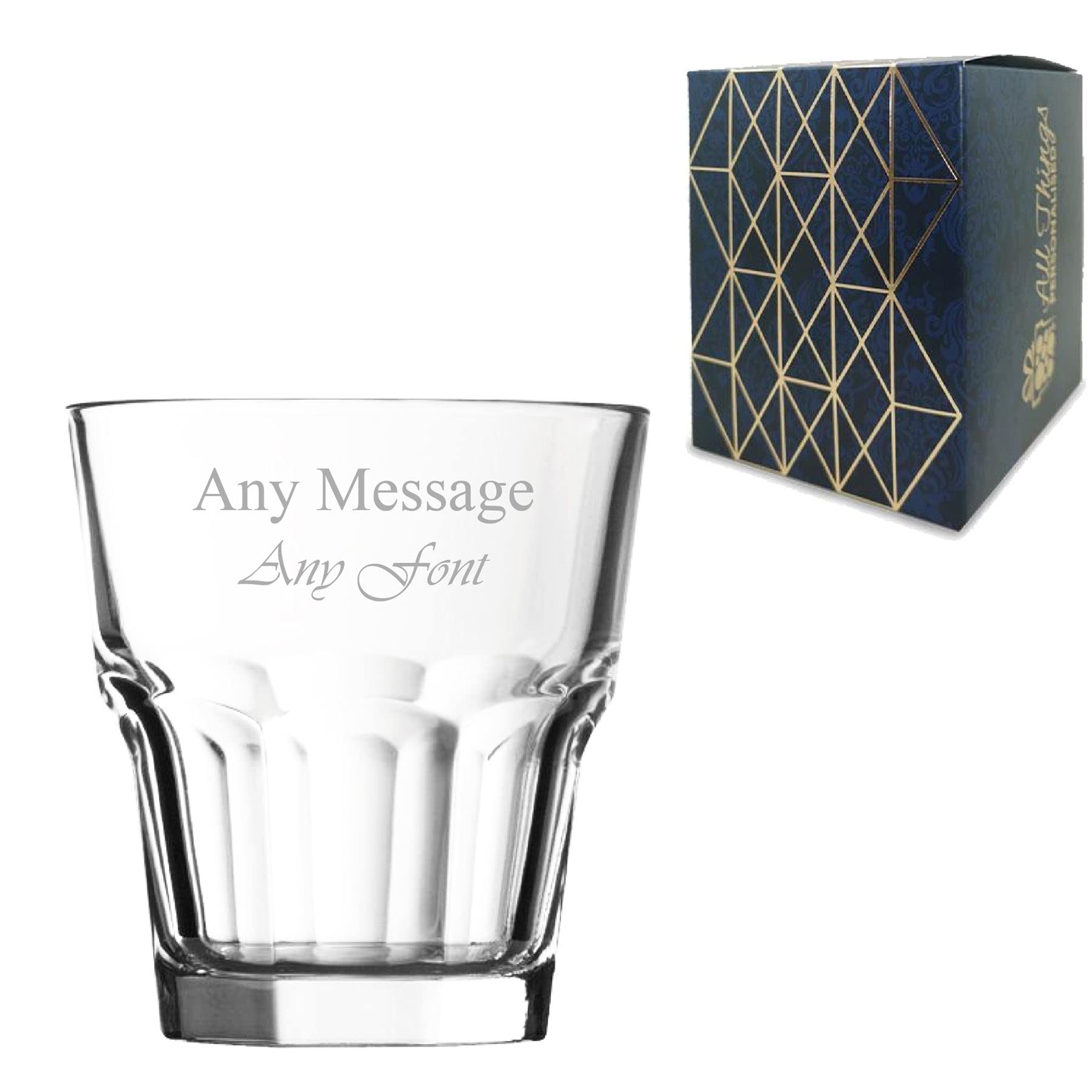 Vaso personalizado grabado estilo americano de 280 ml, cristal Casablanca, cualquier mensaje, para cualquier ocasión como cumpleaños, bodas, Navidad, Pascua, graduación, grabado en el Reino Unido