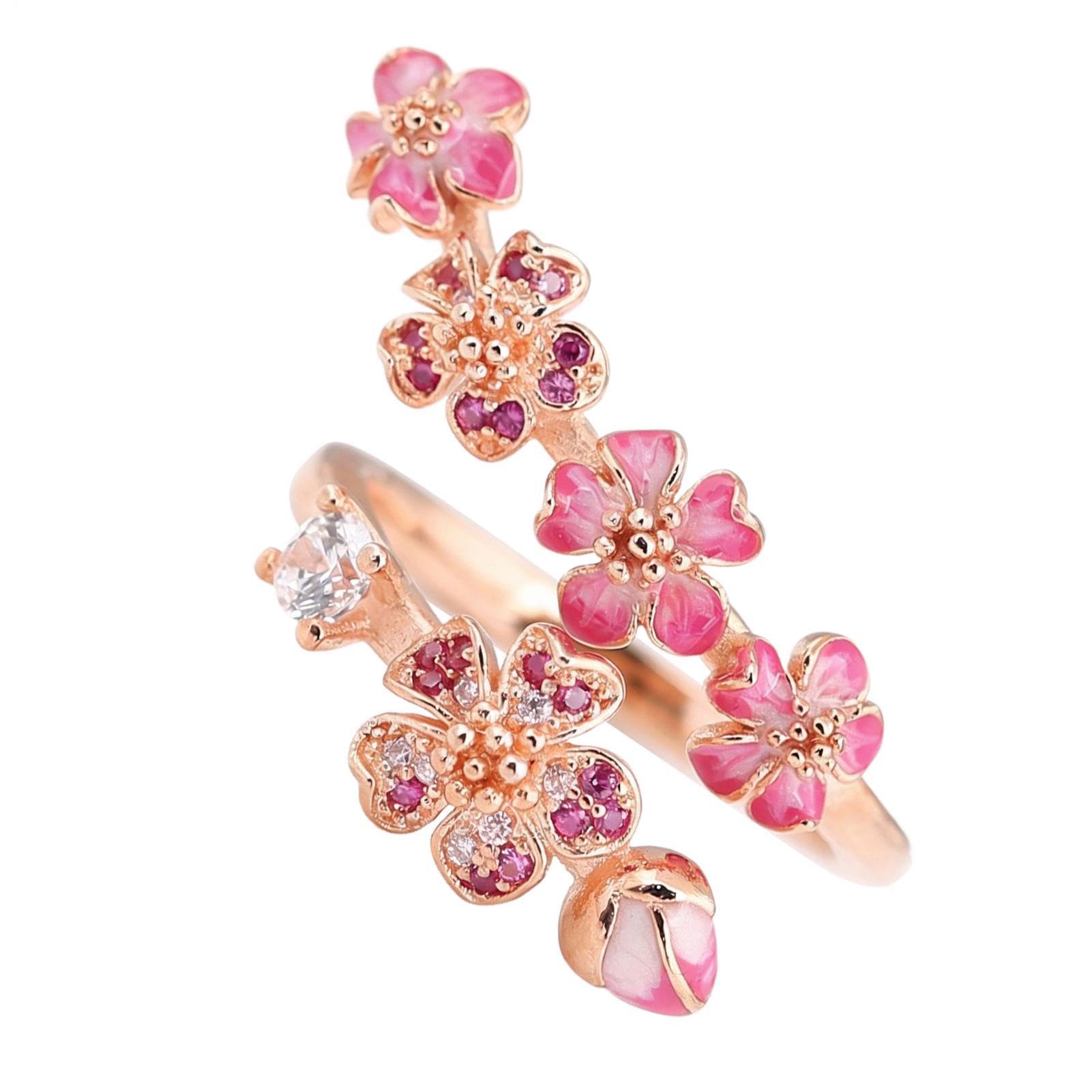 Generisch Blumen Ringe Für Damen, Frauen | Metallblume, verstellbarer offener Schmuckring für Frauen | Modische Trauringe Für Damen | Für Verlobung, Geburtstag, Hochzeit, Party Und Tanzen