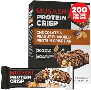 Musashi Protein Crisp Bar, 20g Protein, Chocolate & Peanut