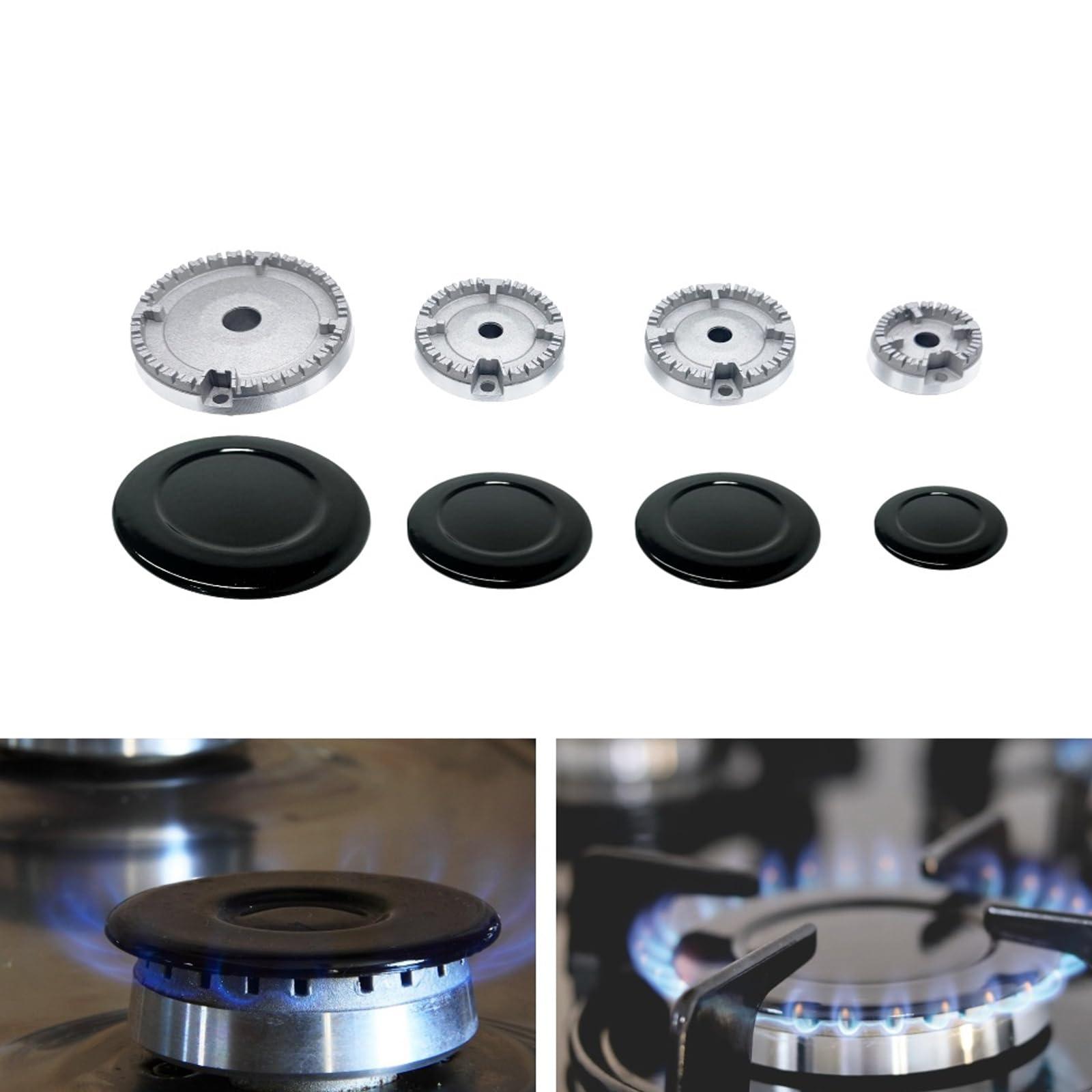 Bruciatori Corone Fiamma Cap Set Forno Piano Cottura Bruciatori Piatto/Concavo Copertura Corone Tappo Fiamma Parte di Ricambio Accessori Stufa