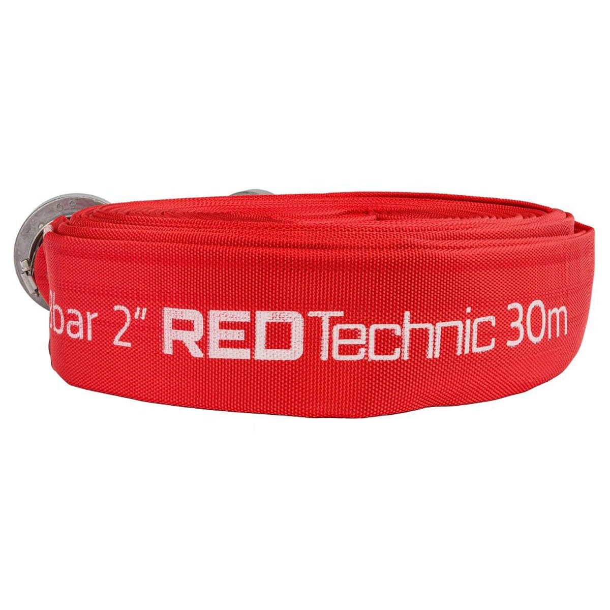 WEBFIRE Tuyau d'incendie plat pour eaux usées fosses septiques 8 bar raccords rapides 2" - 30 m
