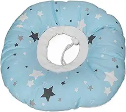 Travesseiro de piercing de orelha para pessoas que dormem de lado - Almofada de alívio de pressão com padrão de estrela azul - Material de algodão macio - Alívio da dor para cicatrização de piercing